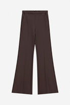 Pantalon de smoking flare finition satin, coloris Marron