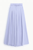 Pantalon palazzo taille haute ceinturé en crêpe, coloris Lilas