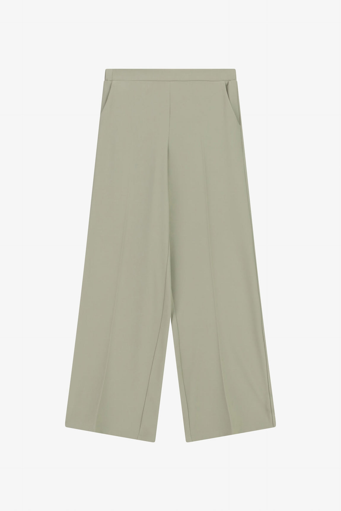 Pantalon palazzo fluide taille haute, coloris Vert d'eau