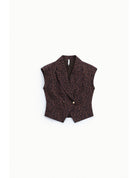Gilet blazer sans manches imprimé panthère – Imperial Femme