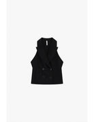 Gilet court croisé sans manches en draperie – Imperial Femme