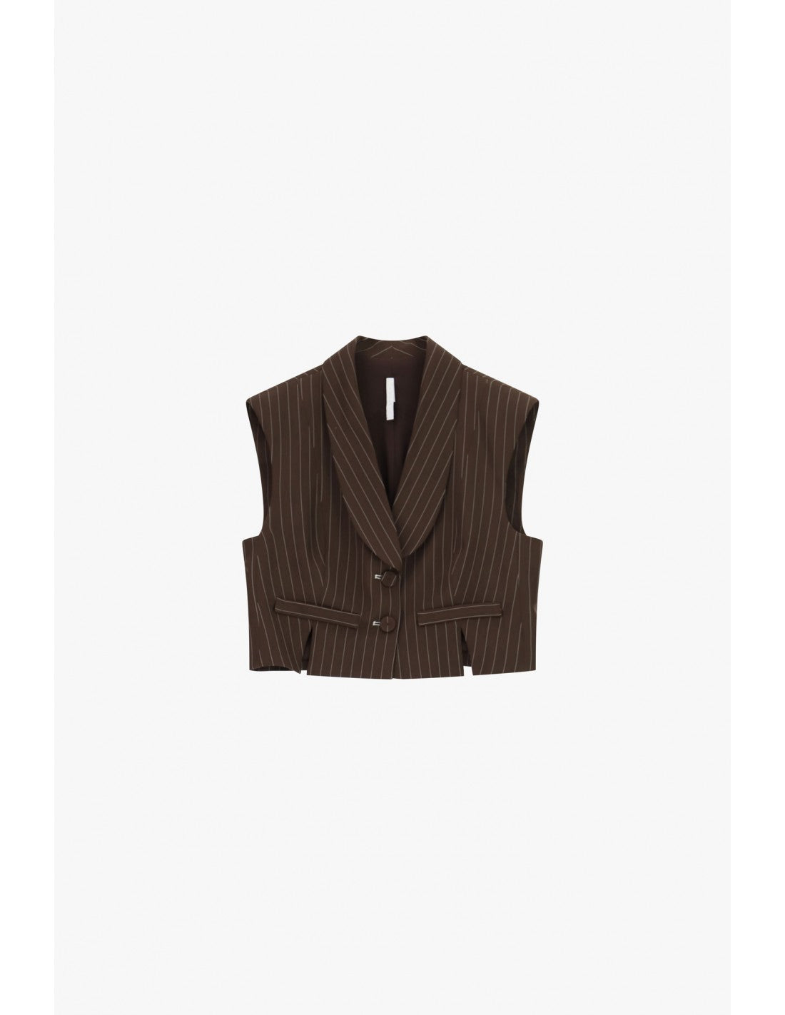Gilet court rayé col châle épaules structurées – Imperial Femme