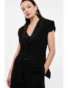 Gilet de tailleur long sans manches – Imperial Femme