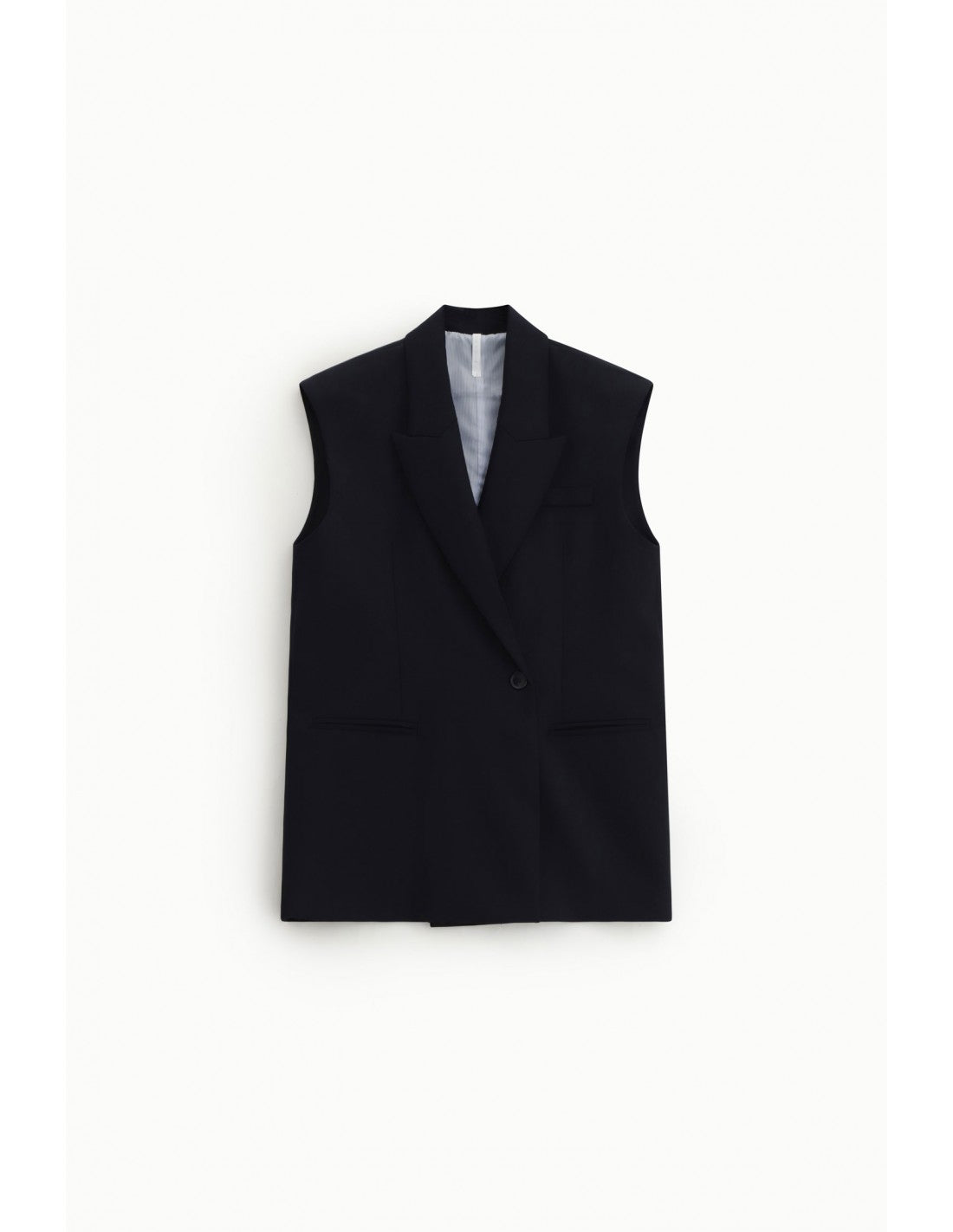 Gilet long sans manches col à revers effet cape – Imperial Femme