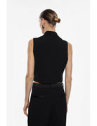 Gilet tailleur ajusté col châle en crêpe – Imperial Femme