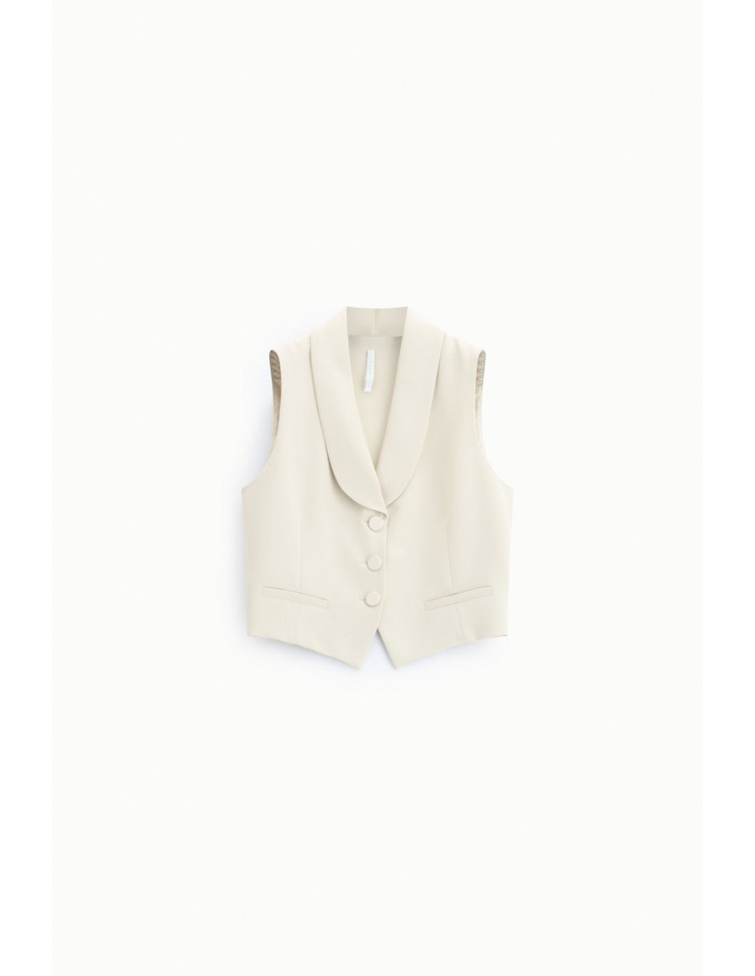 Gilet tailleur ajusté col châle en crêpe – Imperial Femme