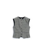 Gilet de tailleur prince-de-galles gris et noir pailleté – Imperial Femme, à plat