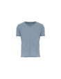 T-shirt Imperial Homme col V en coton flammé à finitions roulottées – Bleu ciel