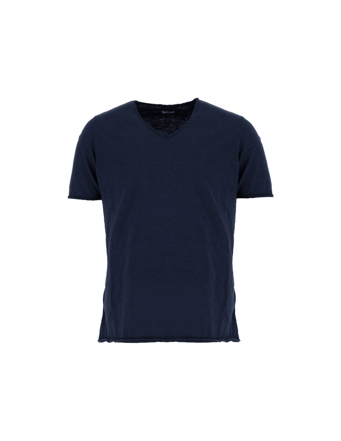 T-shirt Imperial Homme col V en coton flammé à finitions roulottées