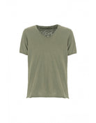 T-shirt Imperial Homme col V en coton flammé à finitions roulottées