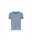 T-shirt Imperial Homme col V en coton flammé à finitions roulottées – Bleu ciel