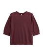 Pull col rond manches ballon trois-quarts à plat – Bordeaux – Imperial Femme