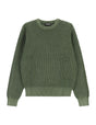 Pull col rond en maille gaufrée de coton à plat – Vert militaire – Imperial Homme