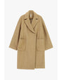 Manteau long camel en drap lainage chiné – Imperial Femme