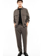 Pantalon fluide à cordon porté, face – Taupe – Imperial Homme