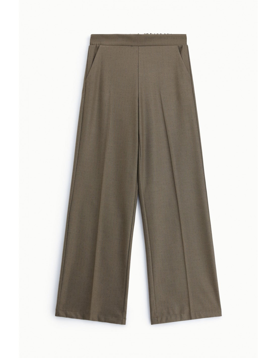 Pantalon baggy en drap sergé rayé lurex – Imperial Femme