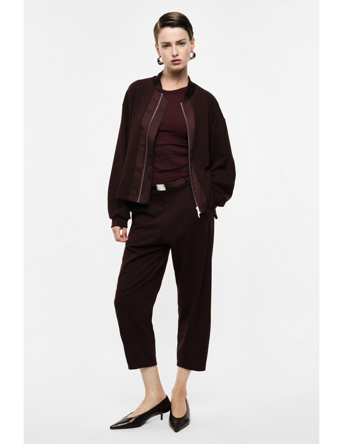 Pantalon ballon 3/4 taille haute ceinturé – Imperial Femme