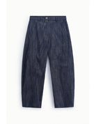 Pantalon carotte en denim brut bleu – Imperial Femme
