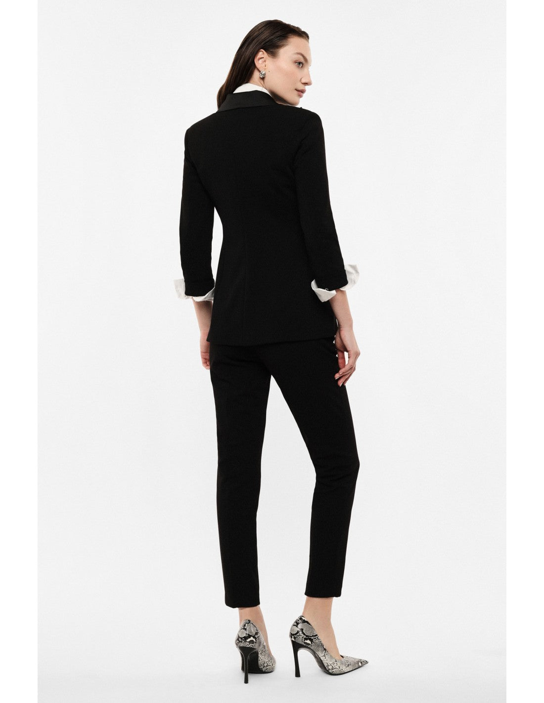 Pantalon de smoking cigarette finition satin – Imperial Femme