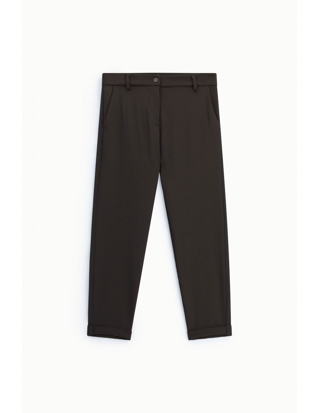 Pantalon de tailleur carotte passepoil satin – Imperial Femme