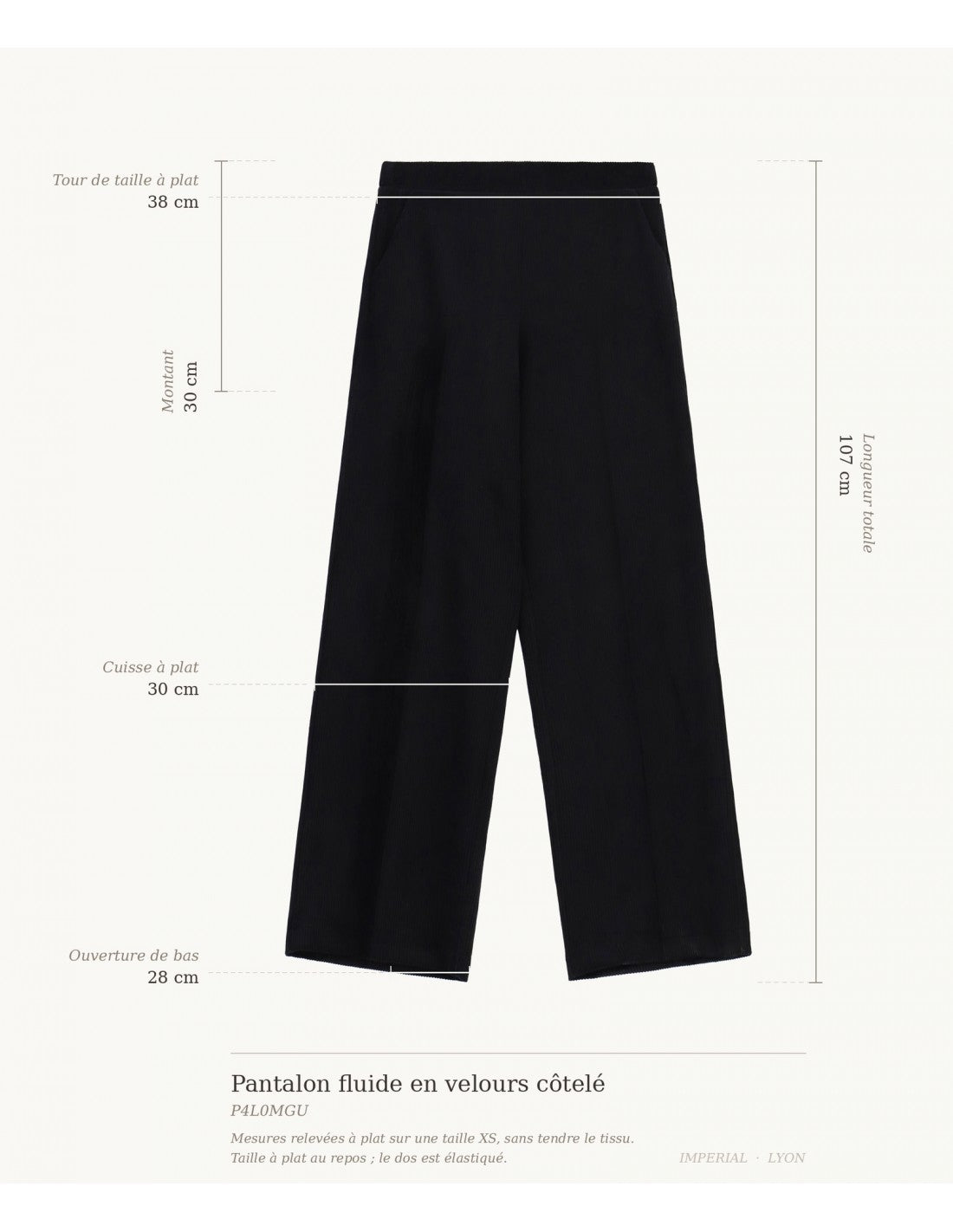 Pantalon fluide en velours côtelé – Imperial Femme