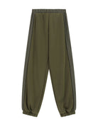 Pantalon jogging à bandes satinées à plat – kaki foncé – Imperial Femme