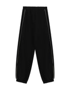 Pantalon jogging à bandes satinées à plat – noir – Imperial Femme