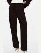Pantalon large à ceinture coulissée en crêpe diagonale – Imperial Femme, vue de profil