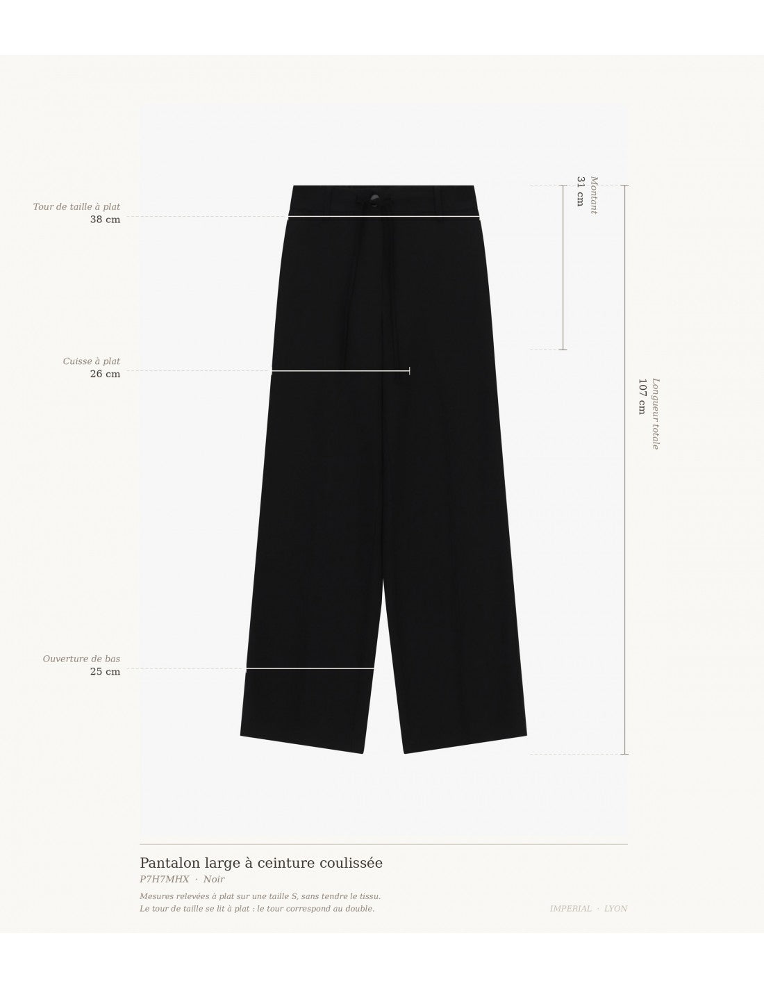 Pantalon large à ceinture coulissée en crêpe diagonale – Imperial Femme