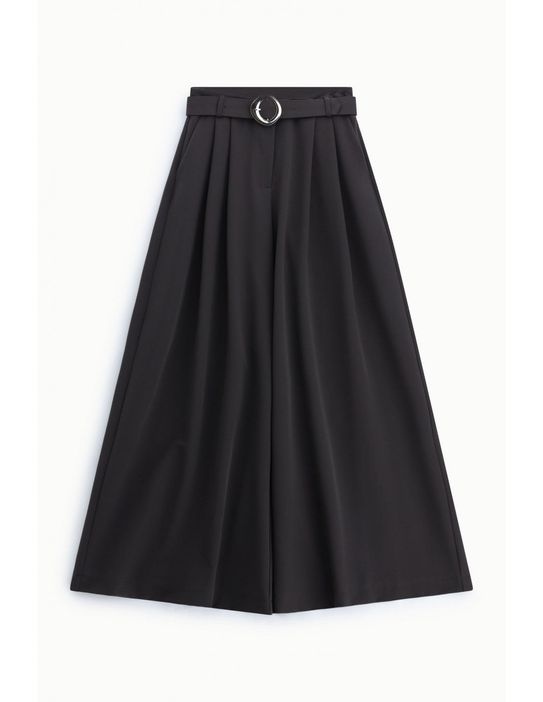 Pantalon palazzo à pinces ceinture boucle ronde – Imperial Femme