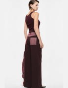 Pantalon palazzo bimatière à ceinture piquée – Imperial Femme, vue de dos