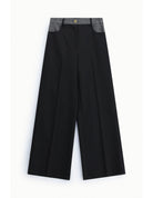 Pantalon palazzo bimatière à ceinture piquée – Imperial Femme