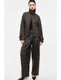 Pantalon palazzo prince de galles taille haute à pinces – Imperial Femme