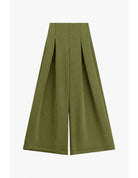 Pantalon palazzo taille haute à plis en point de Milan – Imperial Femme