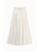 Pantalon palazzo taille haute ceinturé en crêpe – Imperial Femme