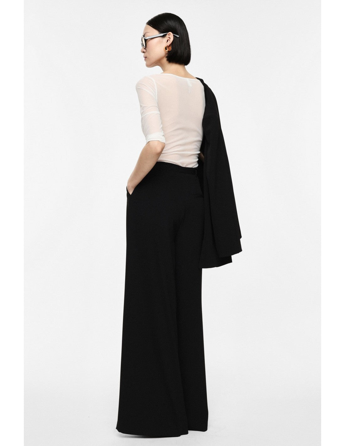 Pantalon palazzo taille haute ceinture métallique – Imperial Femme
