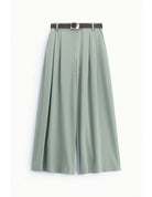 Pantalon palazzo taille haute pinces ceinture fantaisie – Imperial Femme