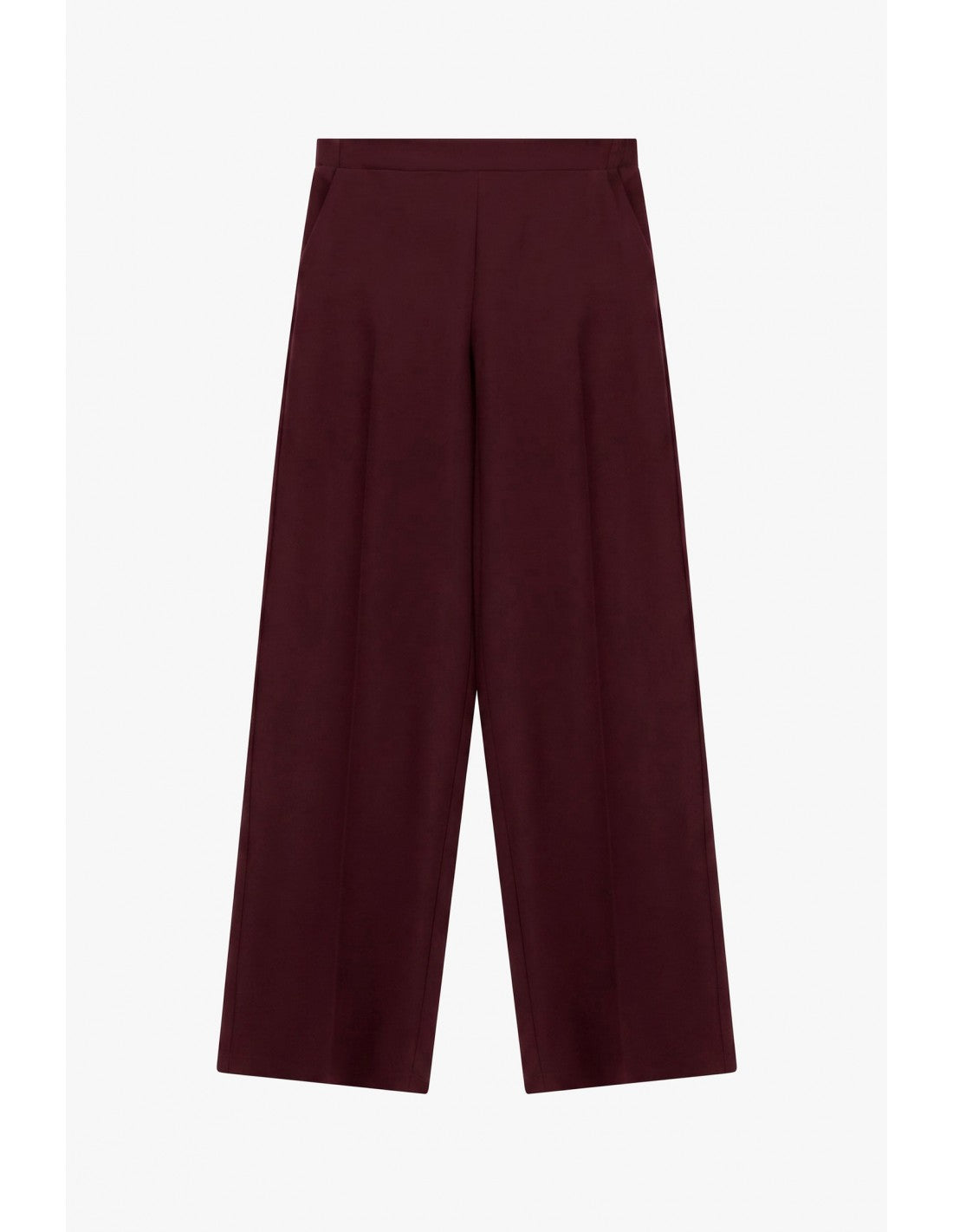 Pantalon palazzo taille montée en drap sergé – Imperial Femme