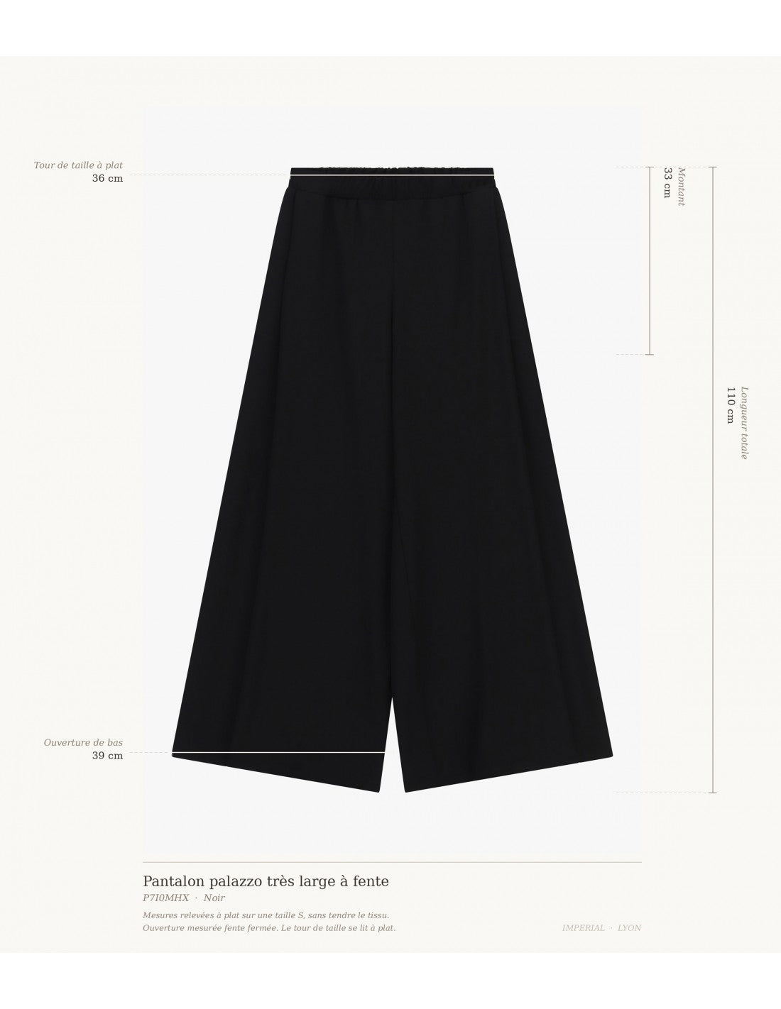 Pantalon palazzo très large à fente en crêpe fluide – Imperial Femme
