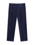 Pantalon à pinces et revers effet denim à plat – bleu denim – Imperial Homme