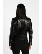 Perfecto court en cuir d'agneau – Imperial Femme