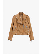 Perfecto court en cuir d'agneau – Imperial Femme