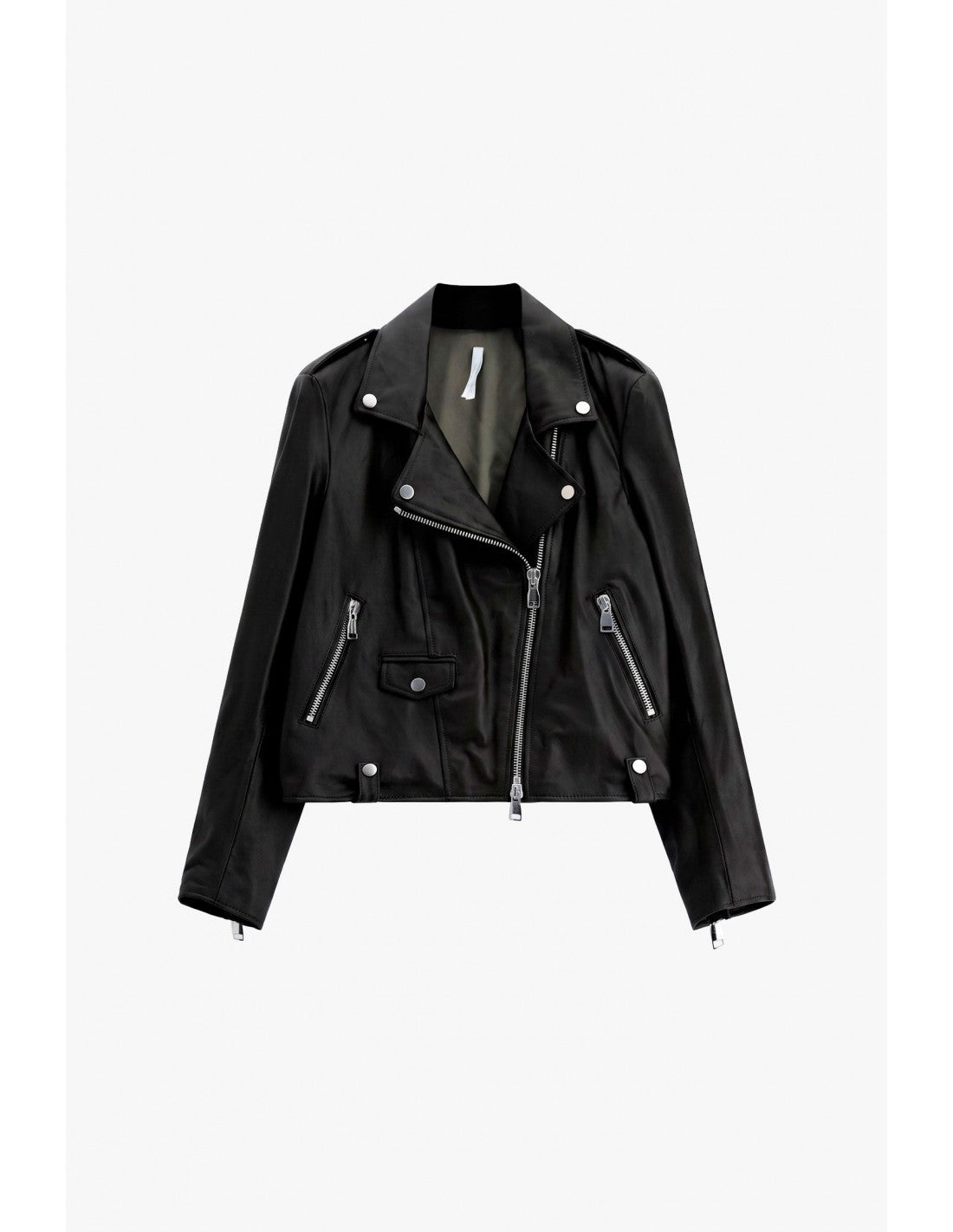 Perfecto court en cuir d'agneau – Imperial Femme