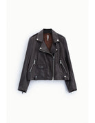 Perfecto court en cuir d'agneau – Imperial Femme