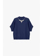 Pull col montant manches 3/4 collier de strass – Imperial Femme