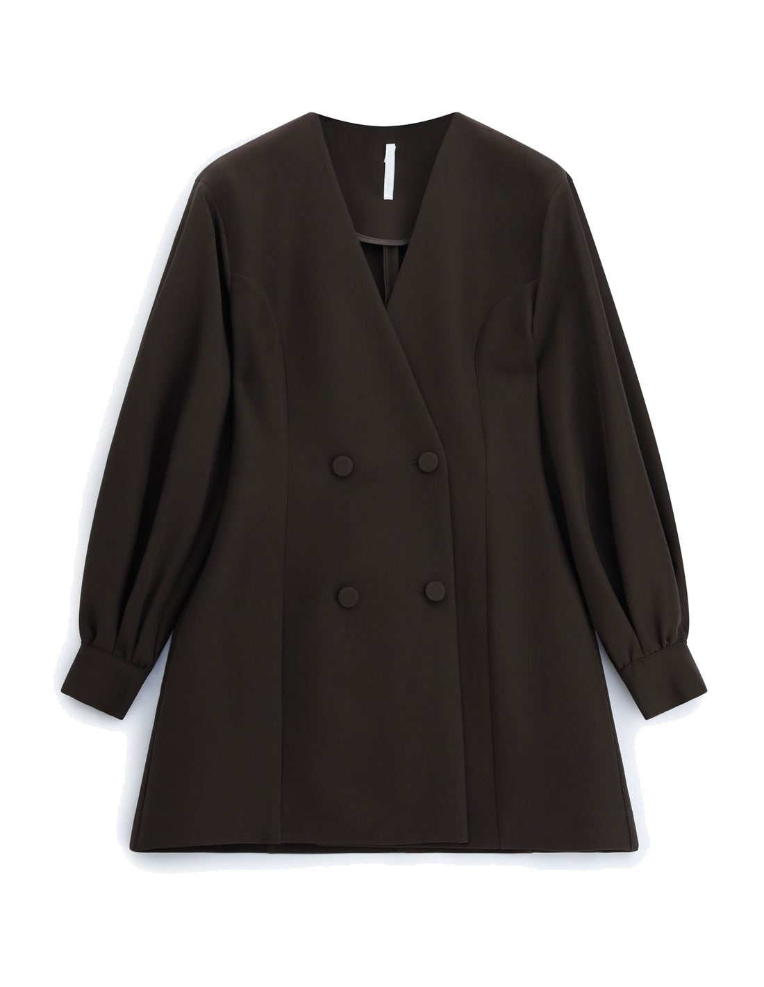 Robe blazer croisée en draperie à plat – marron – Imperial Femme