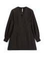 Robe blazer croisée en draperie à plat – marron – Imperial Femme