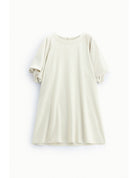 Robe courte trapèze manches ballon satin – Imperial Femme