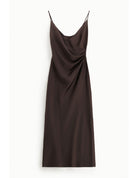 Robe de soirée fourreau drapée en crêpe satin – Imperial Femme