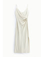 Robe de soirée fourreau drapée en crêpe satin – Imperial Femme